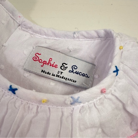 Sophie & Lucas White Swiss Dot Dress 2T - Picture 3 of 5